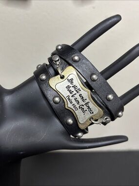 Triple Wrap Adjustable LEATHER Bracelet “Be Still and Know That I Am God”